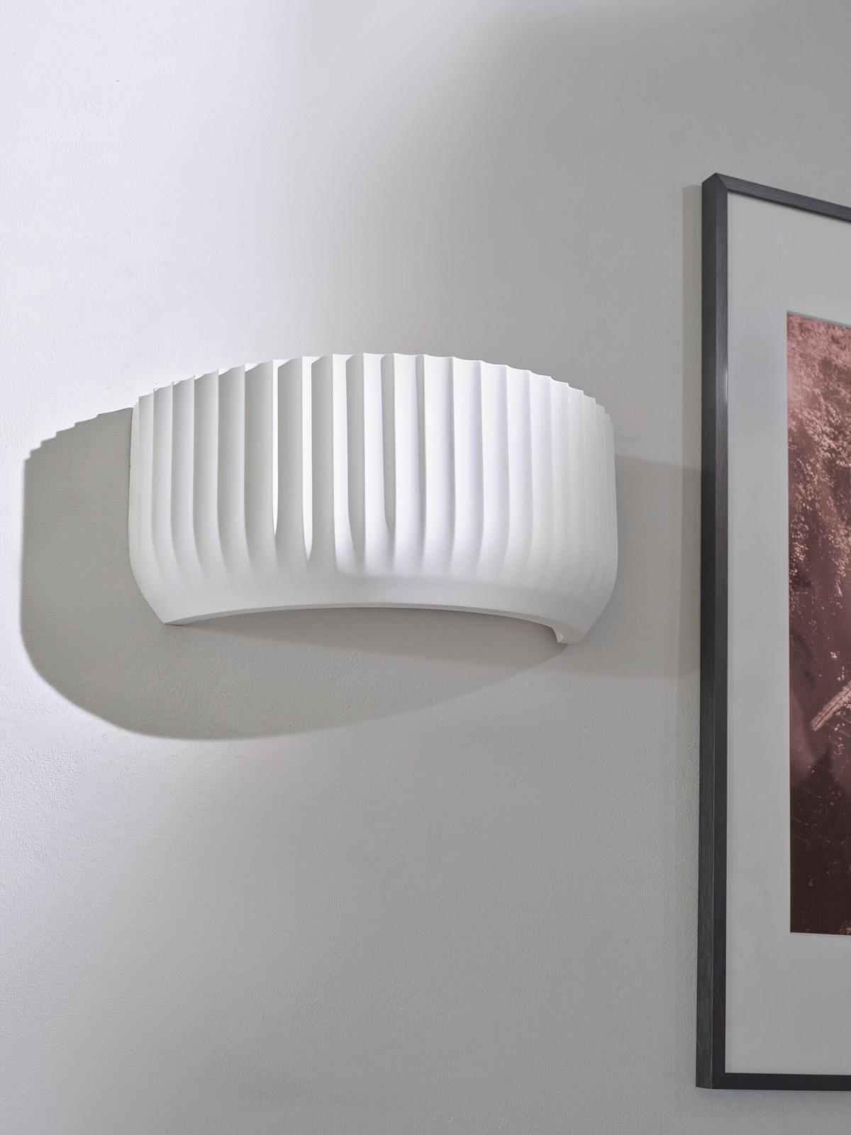 WANDLEUCHTE 30.8/12.6/13.5 cm   - Weiß, Basics, Stein (30.8/12.6/13.5cm) - Osram