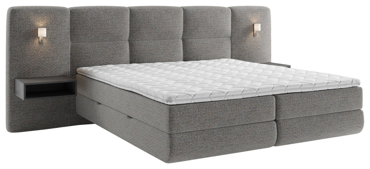 BOXSPRINGBETT 180/200 cm  in Anthrazit  - Anthrazit/Schwarz, Basics, Holz/Holzwerkstoff (180/200cm) - Esposa