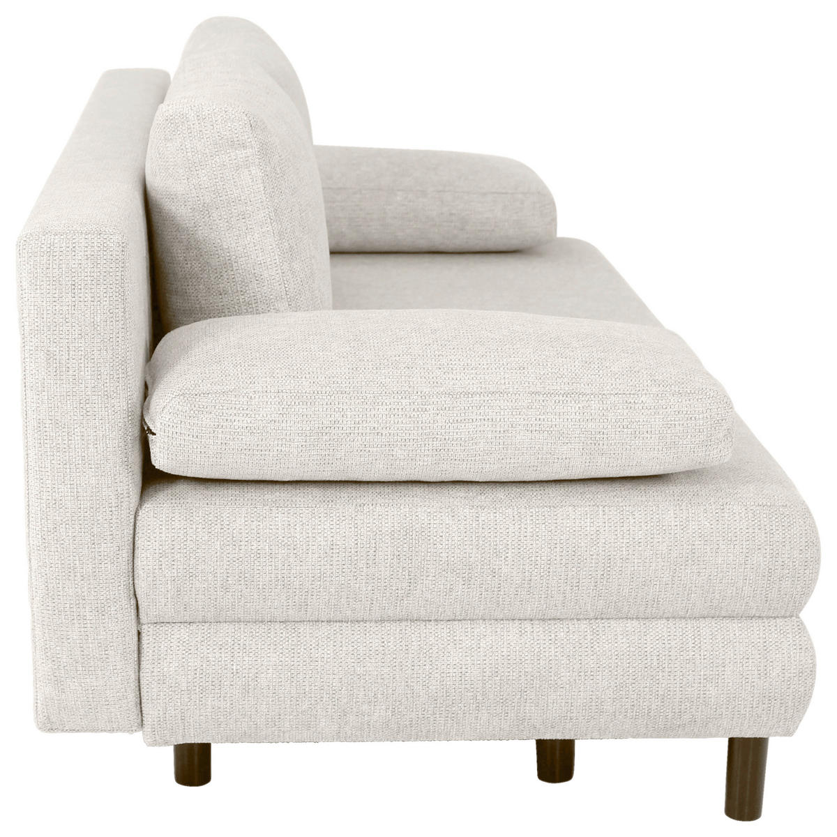 SCHLAFSOFA in Webstoff Creme  - Creme/Schwarz, Design, Textil/Metall (197/84/92,5cm) - home24