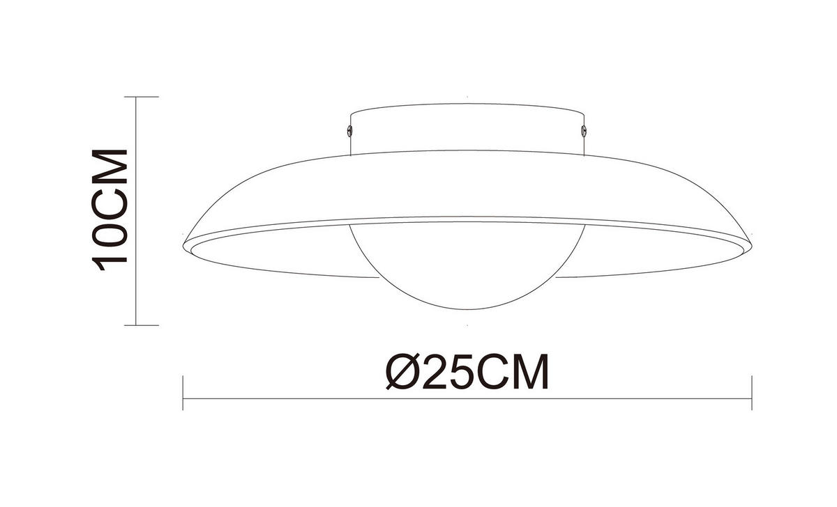 DECKENLEUCHTE  25/10 cm    - Beige/Weiß, Design, Glas/Stein (25/10cm) - Collet's Monde