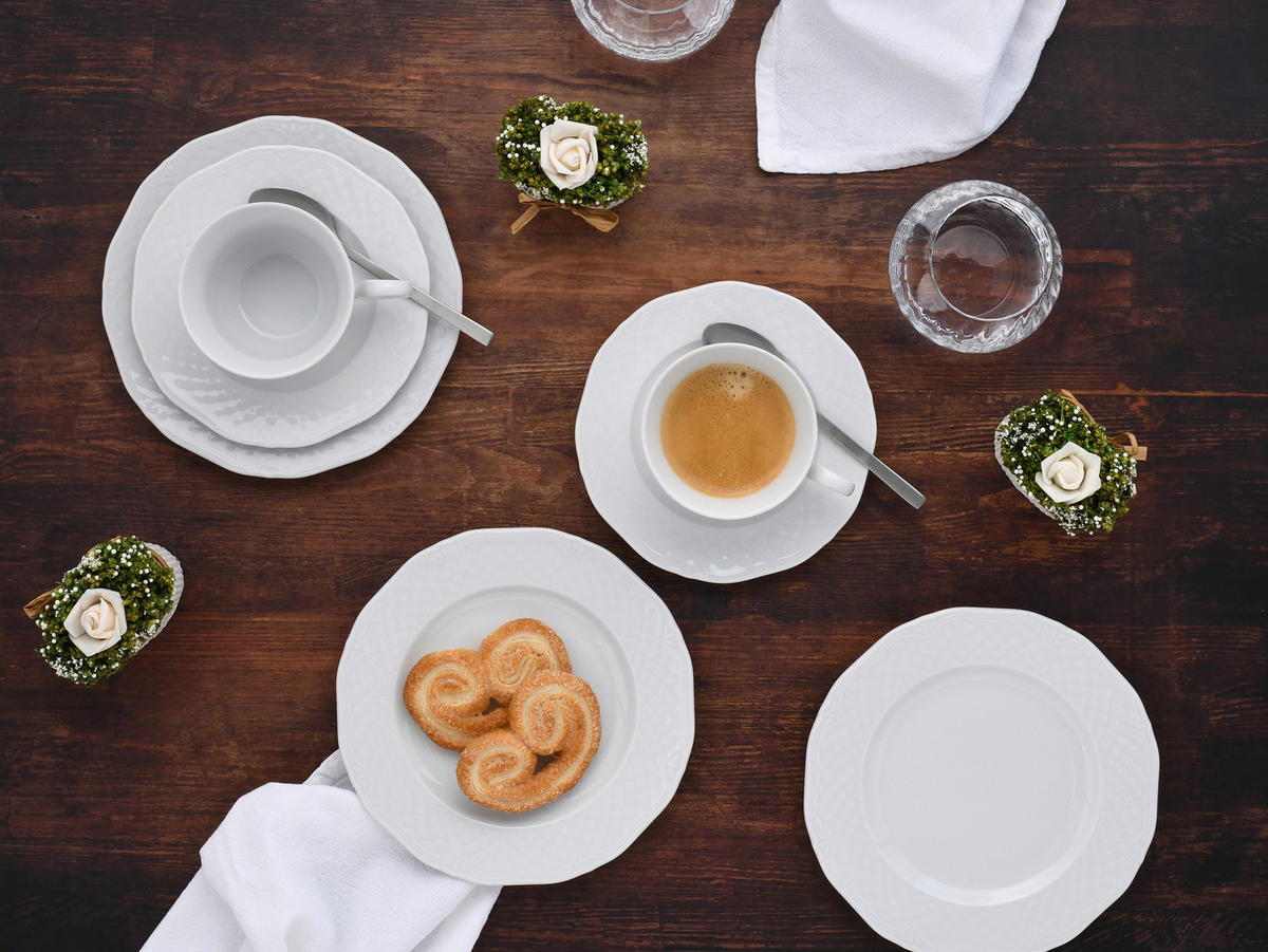 KAFFEESERVICE Weiß Arianne Weiss 18-teilig  - Weiß, Basics, Keramik - Creatable