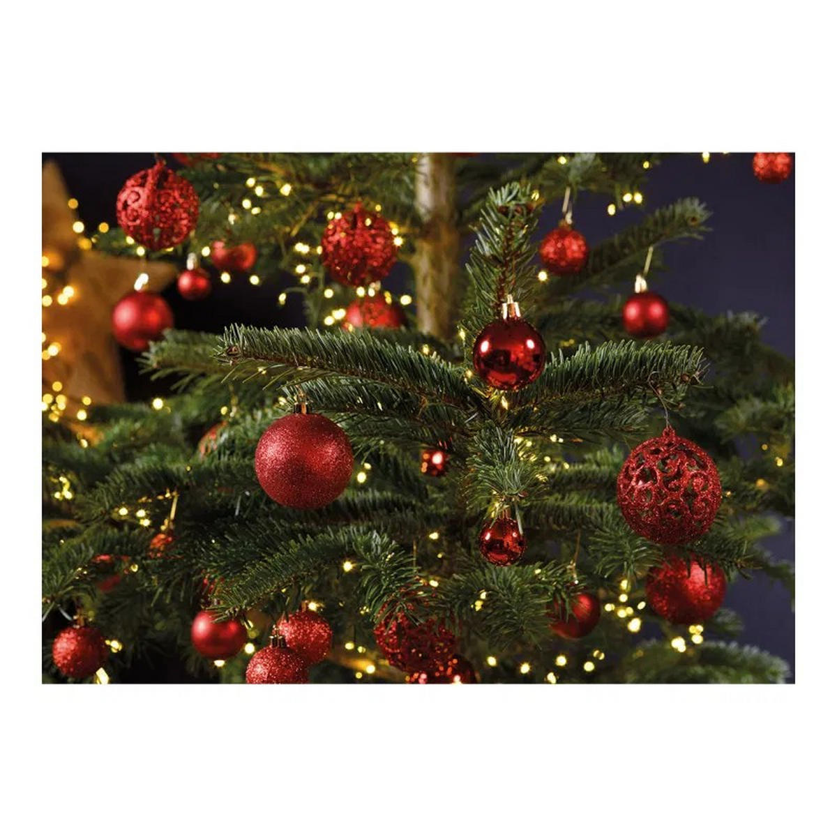 CHRISTBAUMKUGEL-SET 50-teilig  - Rot, Basics, Kunststoff (23,0/18,0/12,0cm) - X-Mas