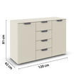 KOMMODE  in 120/81/42 cm  - Champagner/Dunkelgrau, Design, Holzwerkstoff/Metall (120/81/42cm) - Carryhome