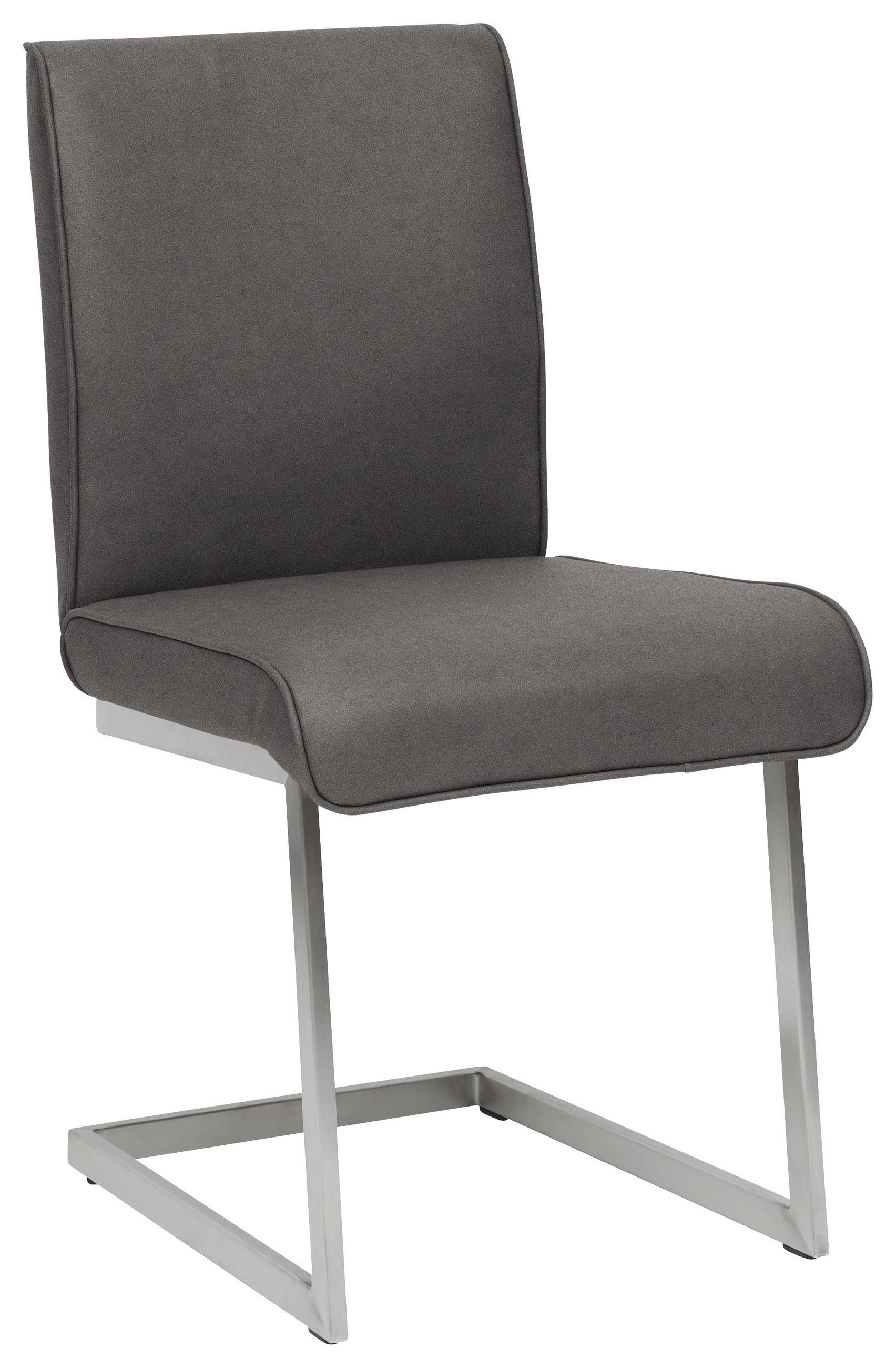 SCHWINGSTUHL  in Stahl Mikrofaser  - Edelstahlfarben/Anthrazit, Design, Holzwerkstoff/Textil (48/91/60cm) - Dieter Knoll