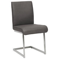 SCHWINGSTUHL  in Stahl Mikrofaser  - Edelstahlfarben/Anthrazit, Design, Holzwerkstoff/Textil (48/91/60cm) - Dieter Knoll