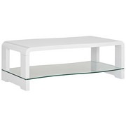 KONFERENČNÍ STOLEK - bílá, Design, dřevěný materiál/sklo (120/60/42cm) - Carryhome