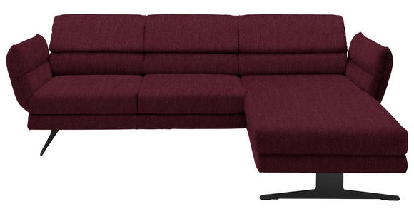 ECKSOFA  in Flachgewebe Weinrot  279-327/176-217 cm  - Weinrot/Schwarz, Design, Textil/Metall (279-327/176-217cm) - Dieter Knoll