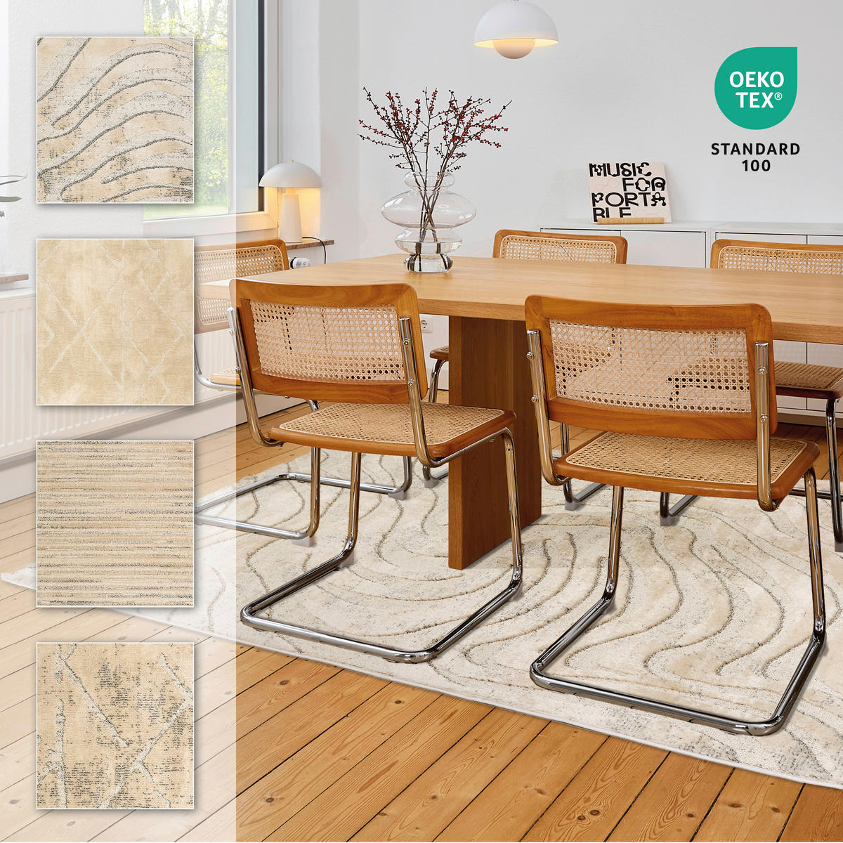 WEBTEPPICH 200/280 cm Lou Creme, Grau rechteckig  - Creme/Grau, Basics, Kunststoff/Textil (200/280cm) - Astra