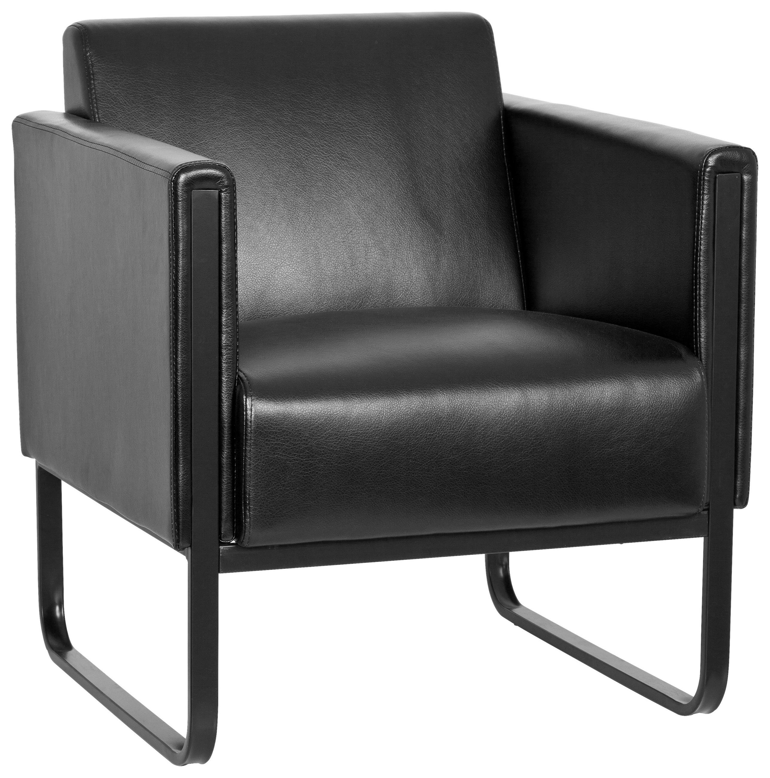 SESSEL Lederlook Schwarz    - Schwarz, MODERN, Textil/Metall (67/78/71cm) - MID.YOU