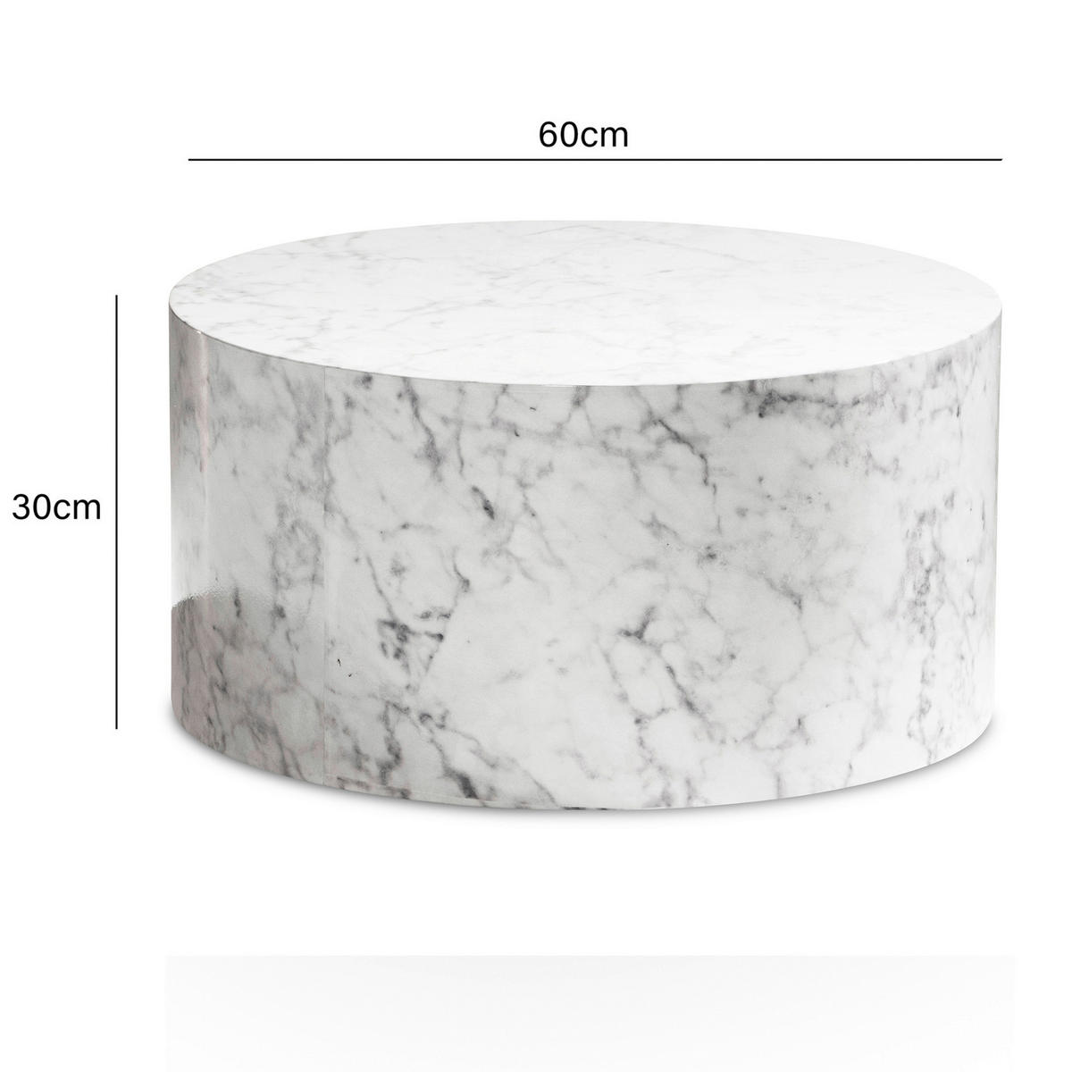 KONFERENČNÝ STOLÍK, biela, kompozitné drevo, 60/60/30 cm - biela, Lifestyle, kompozitné drevo (60/60/30cm) - Livetastic