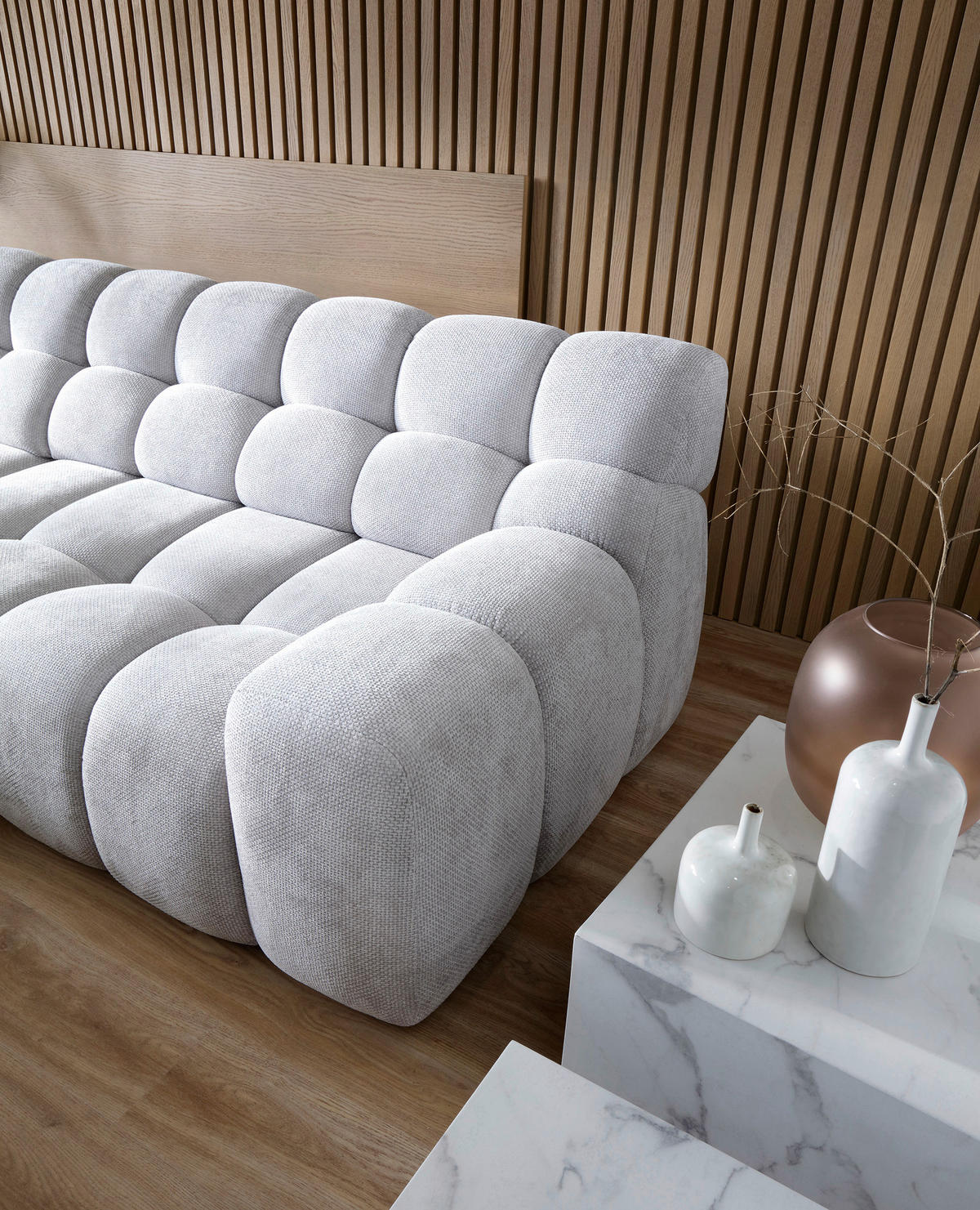 ECKSOFA in Webstoff Silberfarben  - Silberfarben/Schwarz, Modern, Kunststoff/Textil (180/297cm) - Welnova