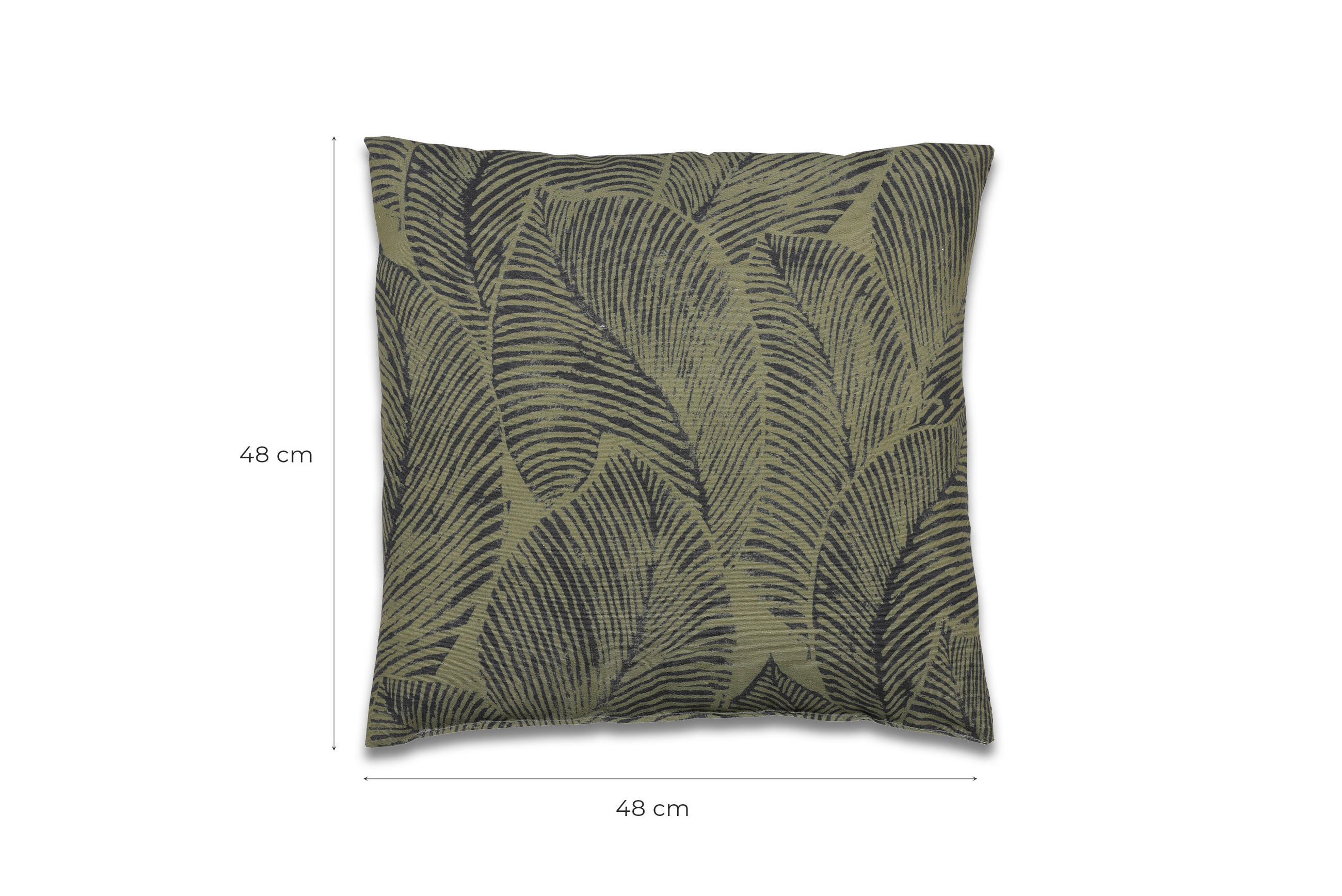 ZIERKISSENSET in Grün Blätter 48/48 cm  - Grün, Basics, Textil (48/48cm)