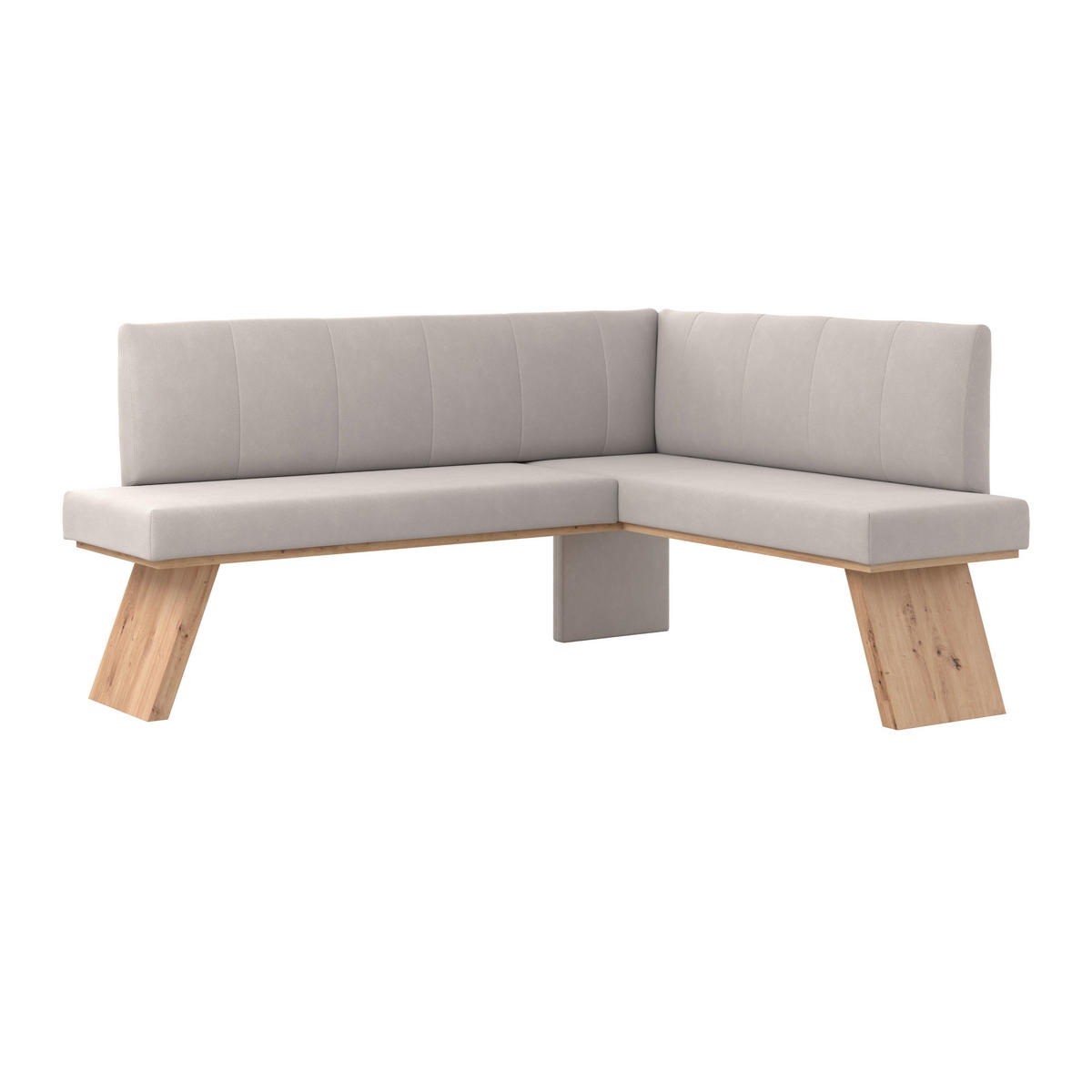 ECKBANK 185/150 cm Webstoff Weiß   - Eichefarben/Weiß, KONVENTIONELL, Textil (185/150cm) - Livetastic