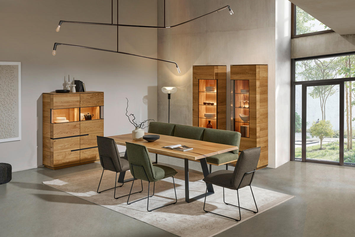 STUHL  Lederauswahl, Stoffauswahl, abwischbar  Echtleder  - Fango/Graphitfarben, Design, Leder/Metall (52/85/66cm) - Cassando