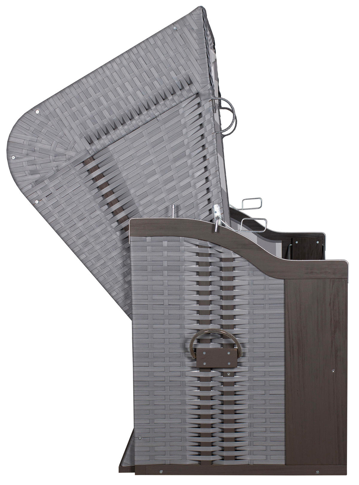 Strandkorb Ostsee Fehmarn - Weiß/Grau, Basics, Holz/Kunststoff (124/159/87cm) - Gardenson