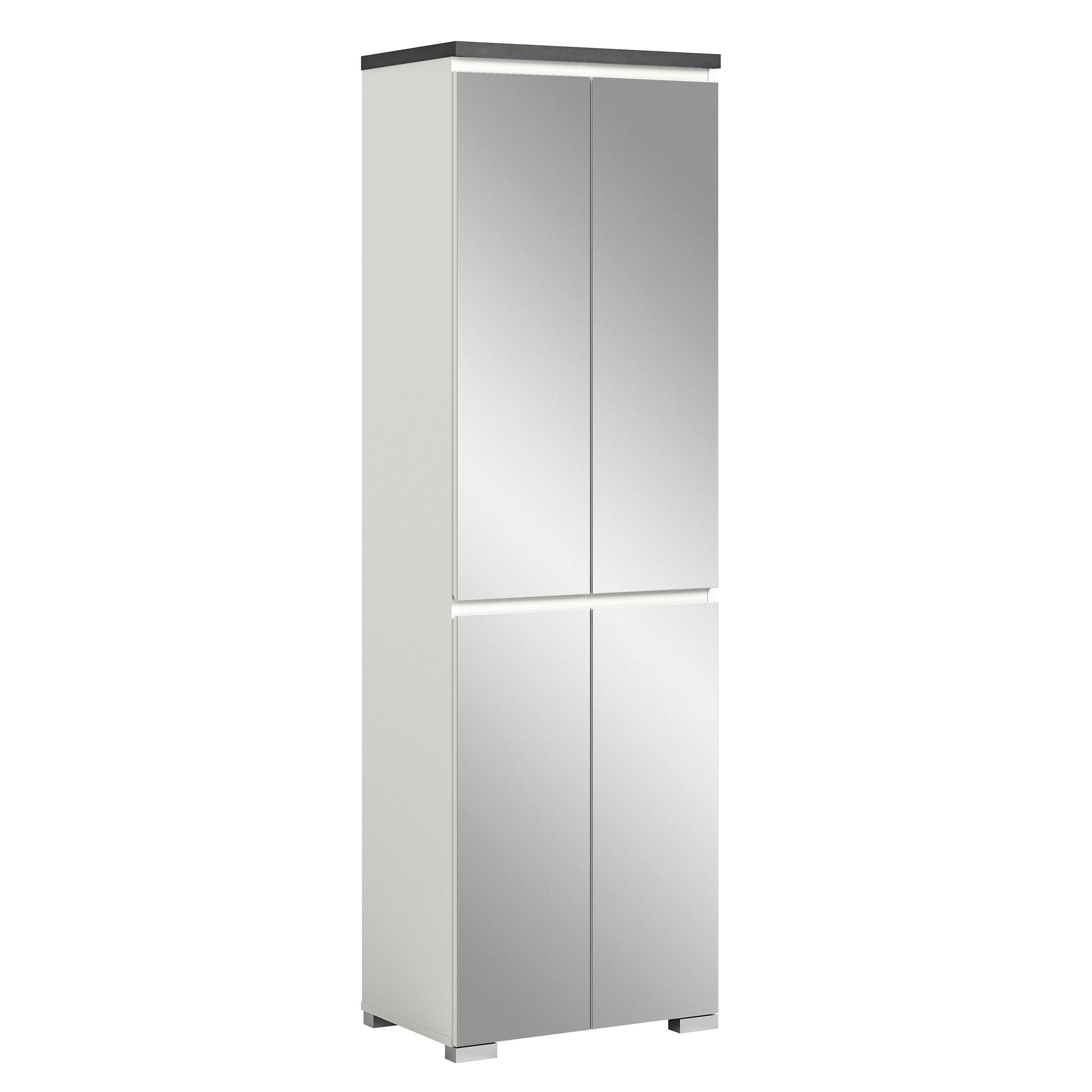 SCHUHSCHRANK  in 60/194/40 cm  - Silberfarben/Weiß, MODERN, Holzwerkstoff (60/194/40cm)