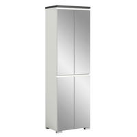 SCHUHSCHRANK  in 60/194/40 cm  - Silberfarben/Weiß, MODERN, Holzwerkstoff (60/194/40cm)