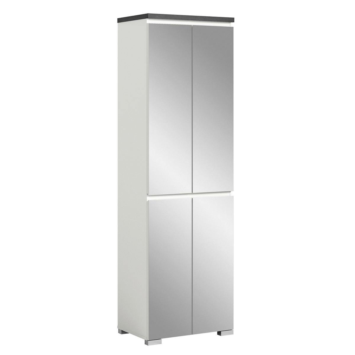 SCHUHSCHRANK  in 60/194/40 cm  - Silberfarben/Weiß, MODERN, Holzwerkstoff (60/194/40cm)
