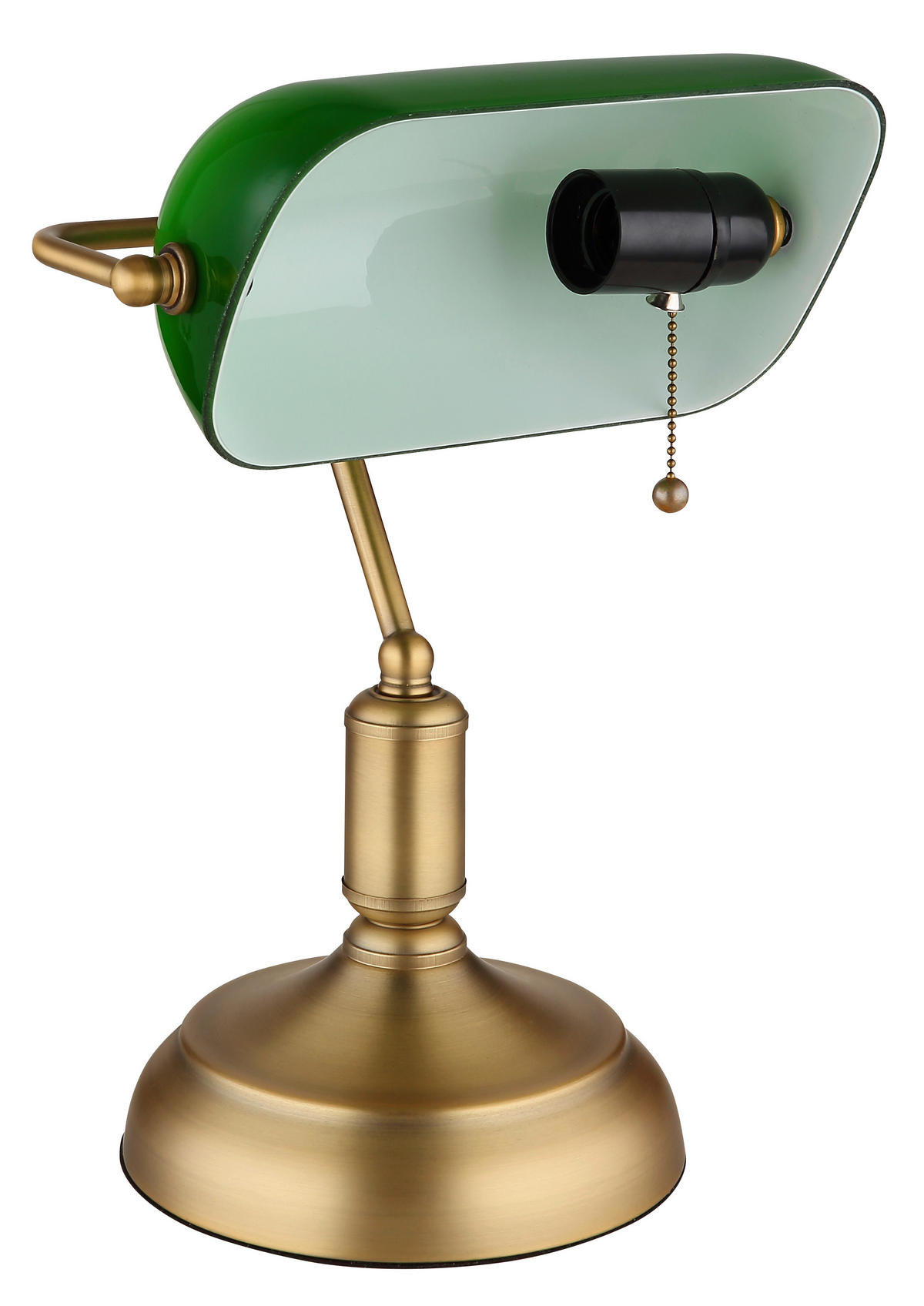 TISCHLEUCHTE - Weiss/Messingfarben, Konventionell, Glas/Metall (26,5/18/36cm) - Globo