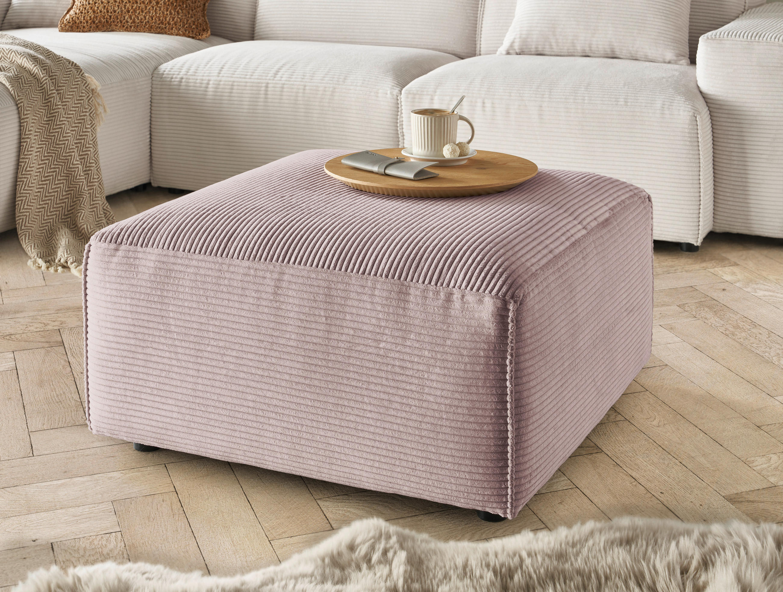 TABURET, textil, 80/71/80 cm - růžová/černá, Design, textil/plast (80/71/80cm) - Livetastic