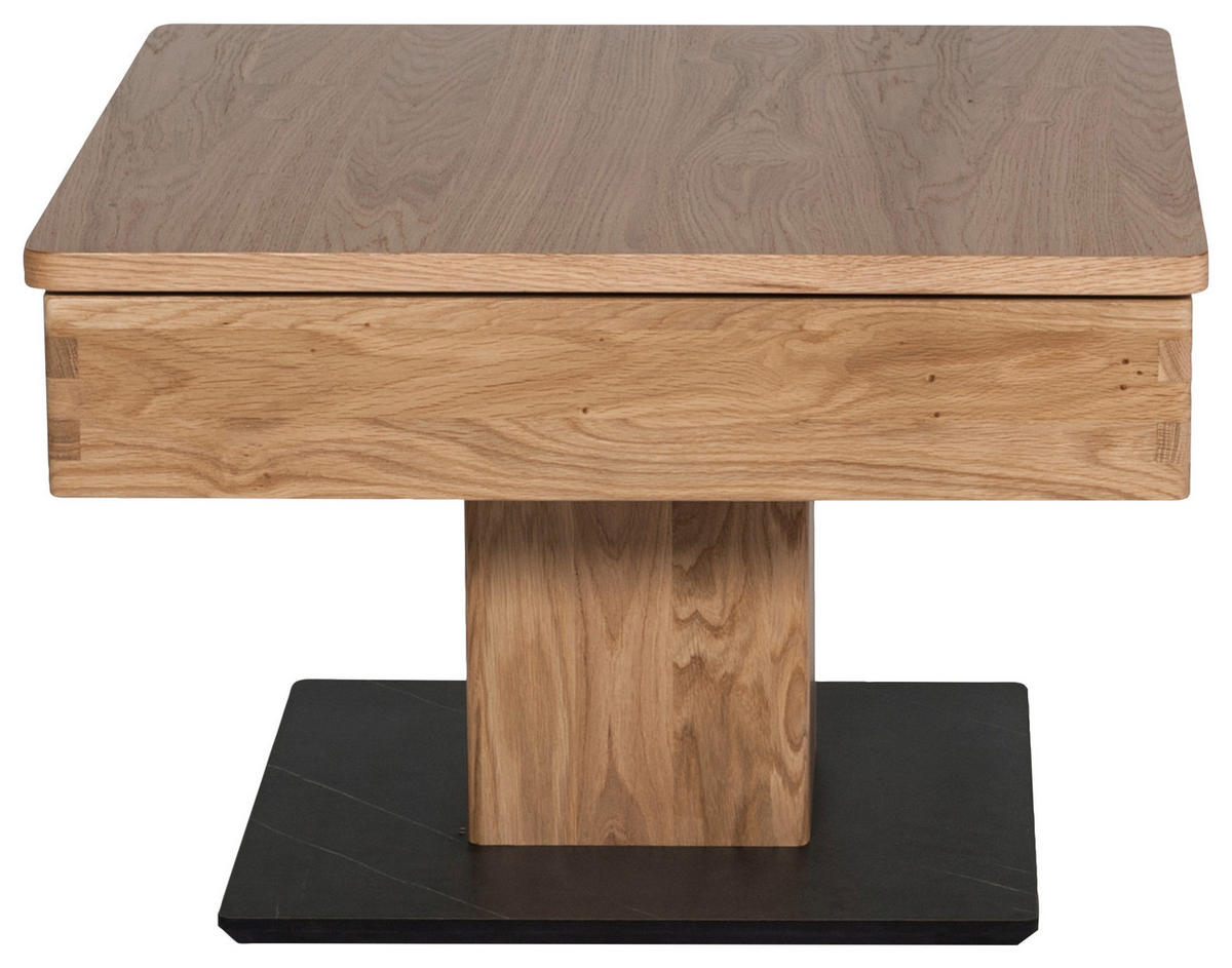 COUCHTISCH in Holz, Metall, Holzwerkstoff 67/67/43-61 cm  - Eichefarben/Schwarz, Natur, Holz/Holzwerkstoff (67/67/43-61cm) - Venda