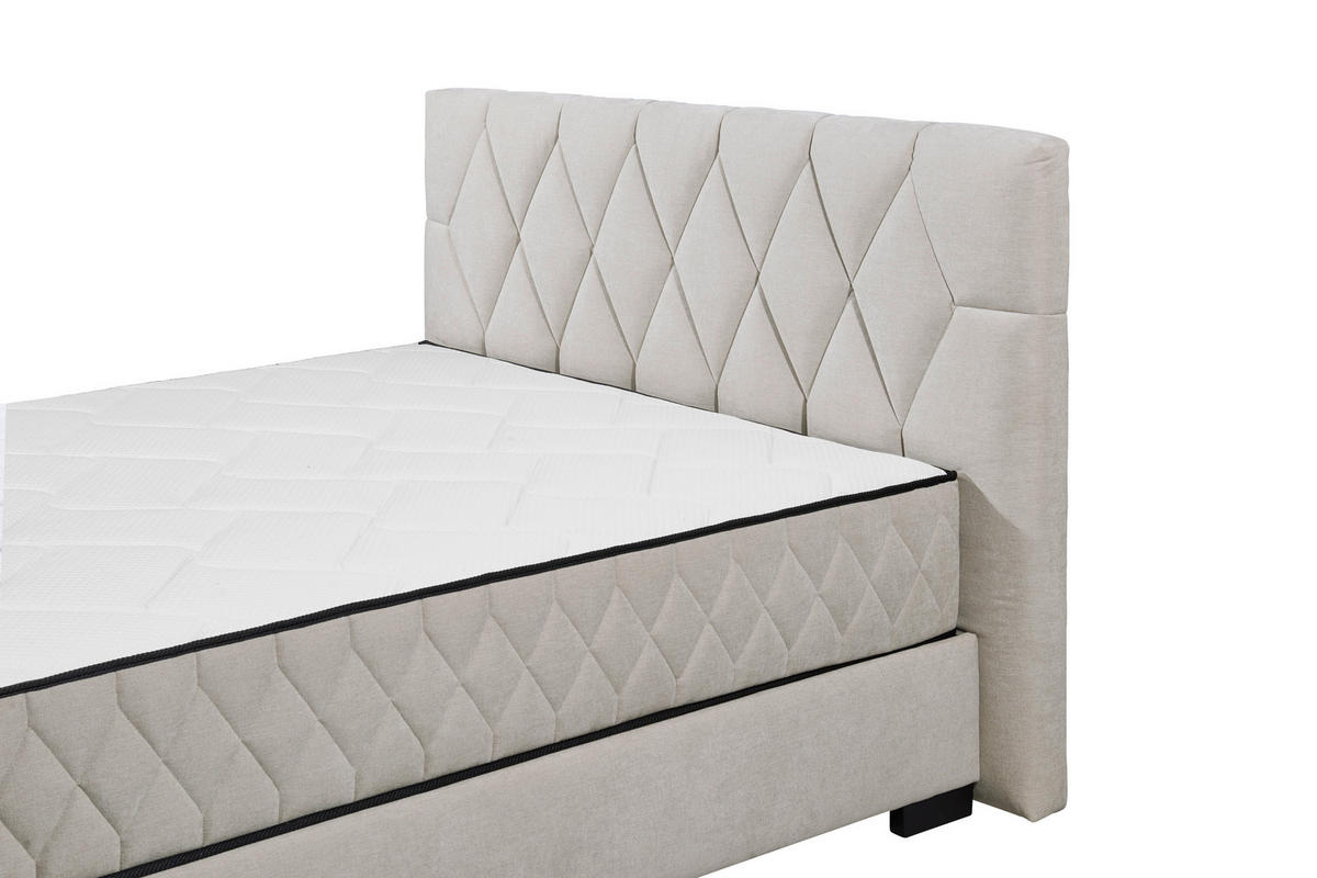 BOXBETT 160/200 cm  in Beige  - Beige/Schwarz, MODERN, Holzwerkstoff/Kunststoff (160/200cm) - MID.YOU