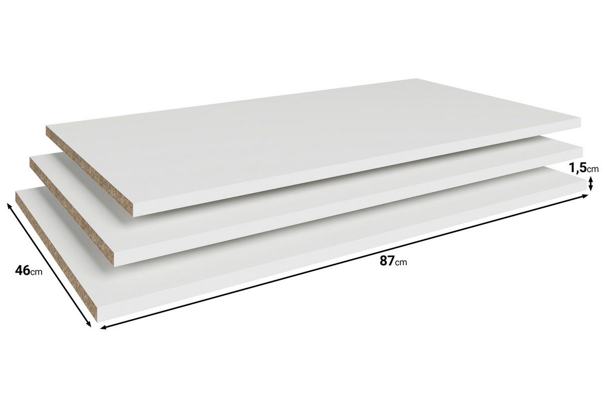 EINLEGEBODENSET 87/1,5/46 cm  - Weiss, Konventionell, Holzwerkstoff (87/1,5/46cm) - MID.YOU