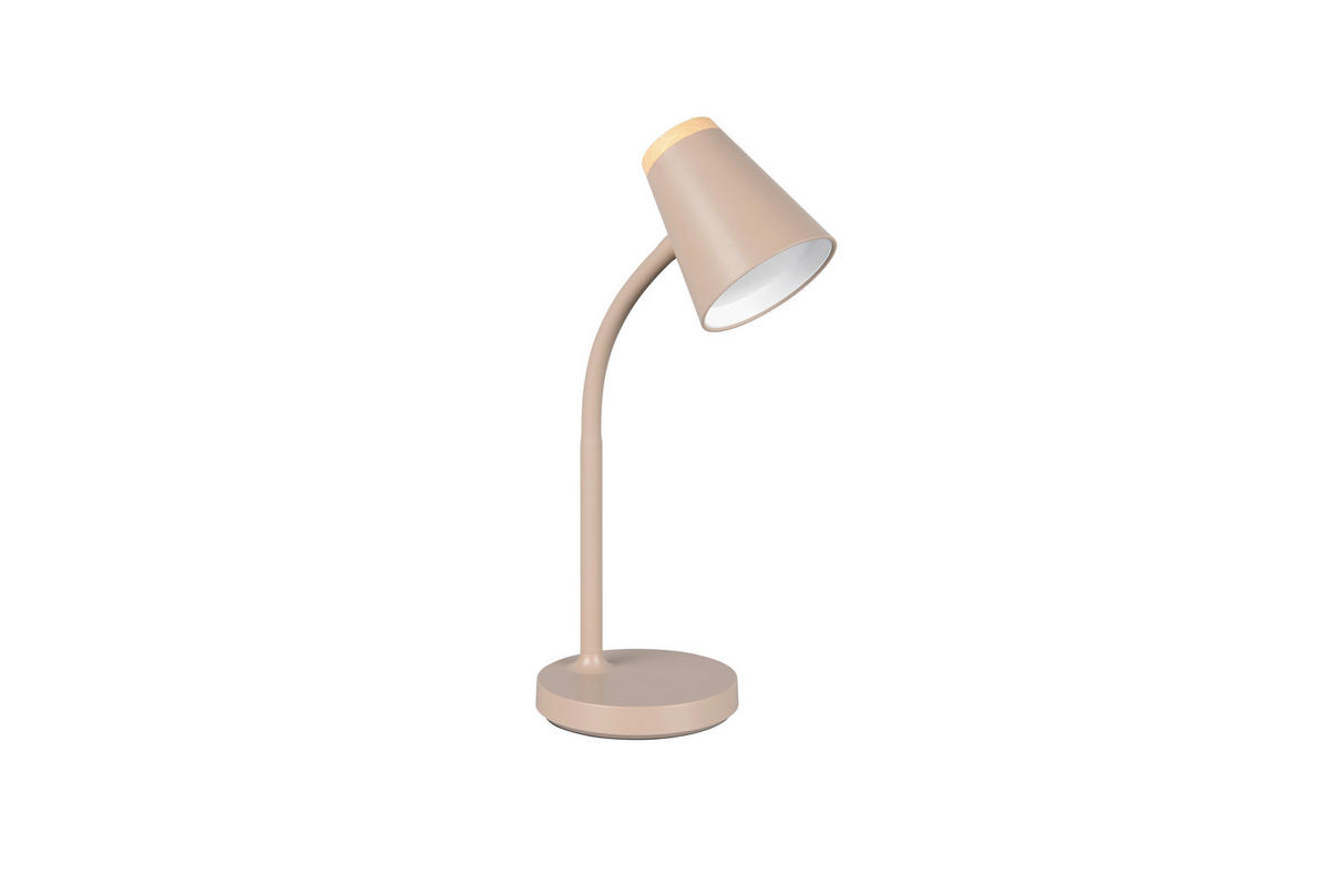 LED-TISCHLEUCHTE - Beige/Braun, Basics, Kunststoff/Metall (36/13/23cm)