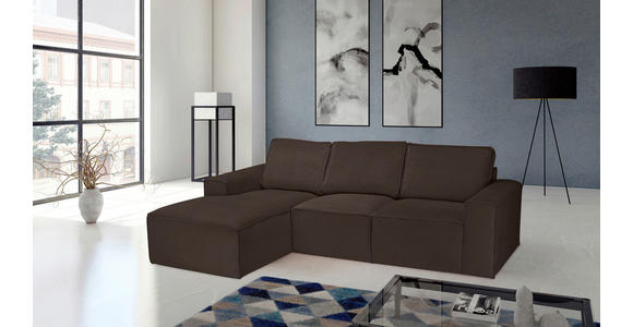 ECKSOFA Braun Chenille  - Schwarz/Braun, KONVENTIONELL, Kunststoff/Textil (168/272cm) - Carryhome