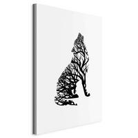 LEINWANDBILD Abstraktes, Tiere, Bäume Schwarz, Hellgrau  - Hellgrau/Schwarz, Basics, Holzwerkstoff/Textil (40/60/1.2cm) - artgeist