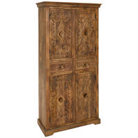 GARDEROBENSCHRANK Cotonou  in 90/180/45 cm  - Braun, Natur, Holz (90/180/45cm) - Livetastic