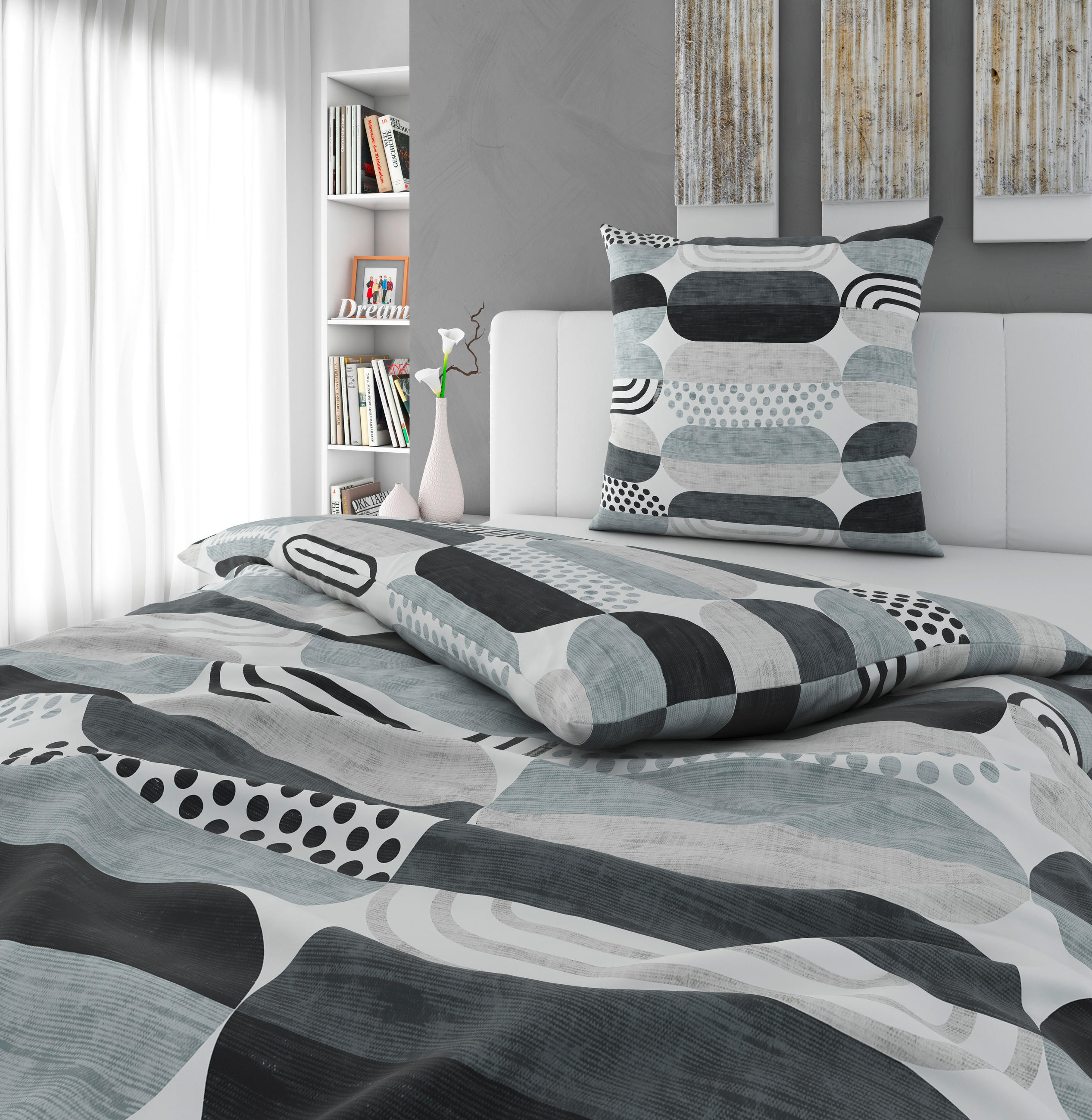 BETTWÄSCHE Renforcé  - Grau, KONVENTIONELL, Textil (135/200cm) - Novel