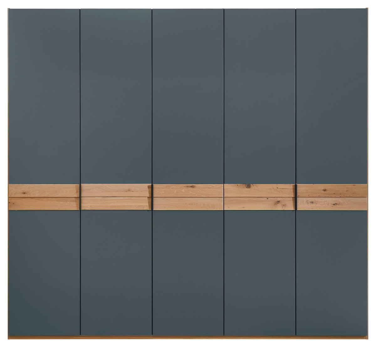 DREHTÜRENSCHRANK 250/229/60 cm,  in Blau, Eichefarben, 5-türig  - Blau/Eichefarben, Design, Holzwerkstoff/Metall (250/229/60cm) - Dieter Knoll