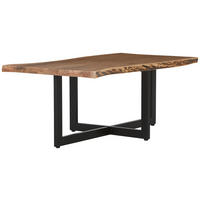 KONFERENČNÍ STOLEK, černá, barvy akácie, dřevo, kov, 115/65/45 cm - černá/barvy akácie, Lifestyle, kov/dřevo (115/65/45cm) - Landscape