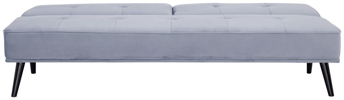 SCHLAFSOFA in Samt Hellblau  - Schwarz/Hellblau, Trend, Holz/Textil (191/81/81cm) - Ti'me