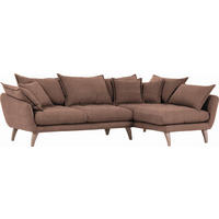 WOHNLANDSCHAFT Mikrofaser Braun  - Naturfarben/Braun, Trend, Holz/Textil (267/170cm) - Ambia Home