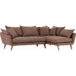 WOHNLANDSCHAFTL-Form  in Mikrofaser Braun  - Naturfarben/Braun, Trend, Holz/Textil (267/170cm) - Ambia Home