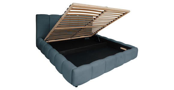 POLSTERBETT Lattenrost, Bettkasten Dunkelblau 160/200 cm  - Schwarz/Dunkelblau, KONVENTIONELL, Holz/Kunststoff (160/200cm) - Carryhome