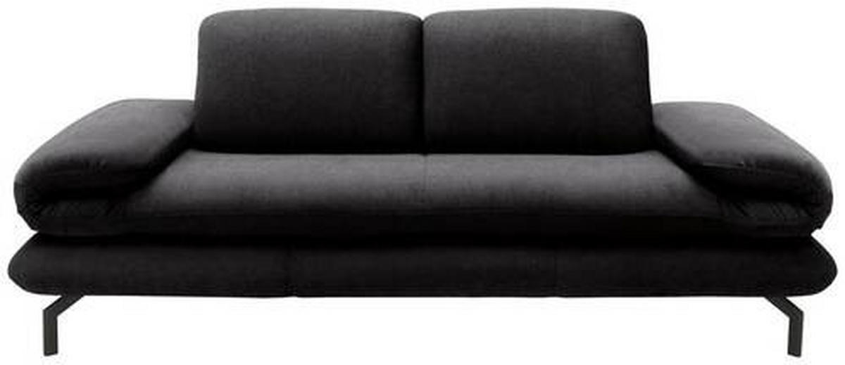 2,5-SITZER mit Funktionen Webstoff Anthrazit  - Anthrazit/Schwarz, Design, Textil/Metall (224 (284)/83 (110)/98cm) - LOOKS by W.Joop