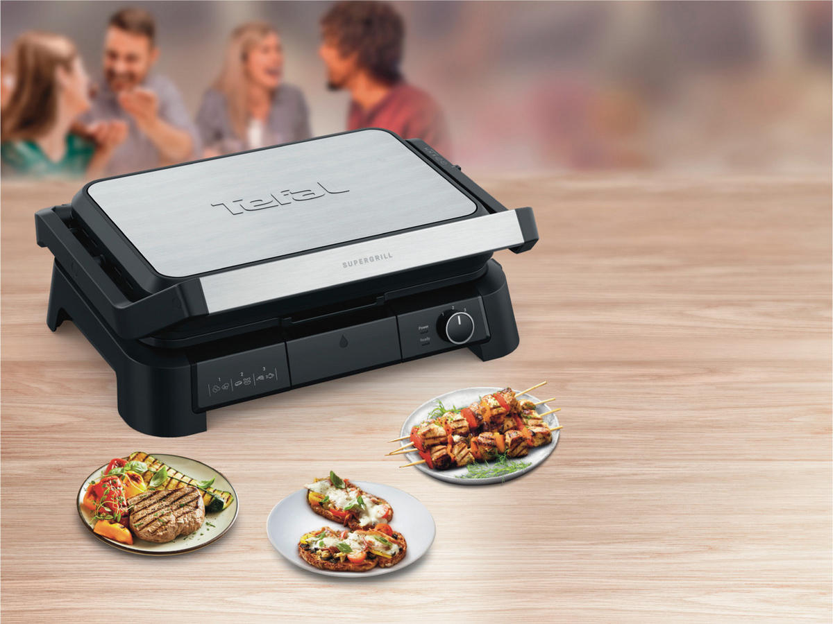 KONTAKTNI ŽAR  TEFAL Supergrill - srebrne barve, Basics, kovina (36.5/37.8/17.5cm) - Tefal