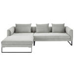 ECKSOFA  in Feincord Hellgrau  178/284 cm  - Hellgrau/Schwarz, KONVENTIONELL, Textil/Metall (178/284cm) - Hom`in