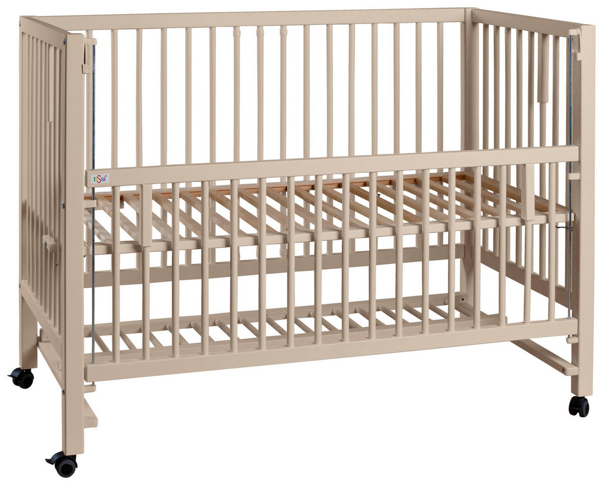 BEISTELLBETT Hajo   - Kaschmir, Basics, Holz (124/95/64cm) - tiSsi