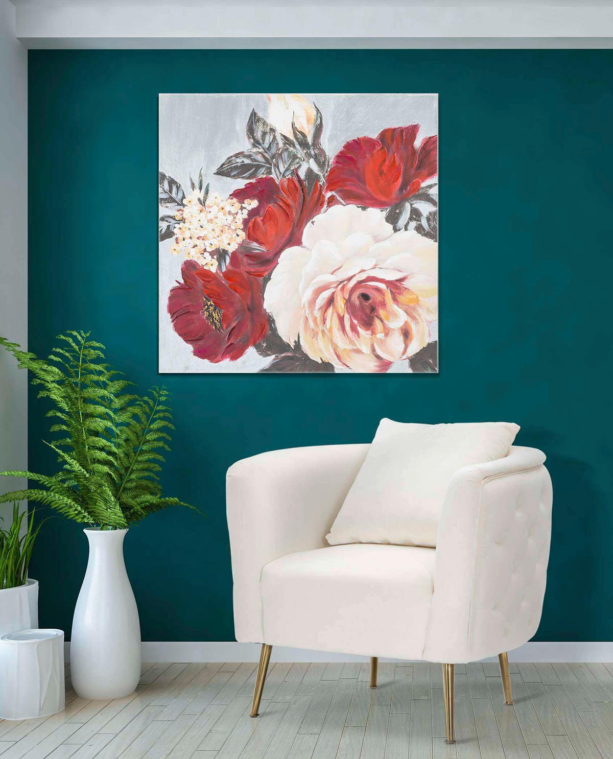 LEINWANDBILD Blumen  - Basics, Holz/Textil (90/90/3.7cm)