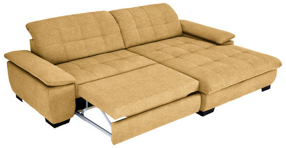 ECKSOFA in Webstoff Honig  265/180 cm  - Schwarz/Honig, Design, Textil/Metall (265/180cm) - Carryhome