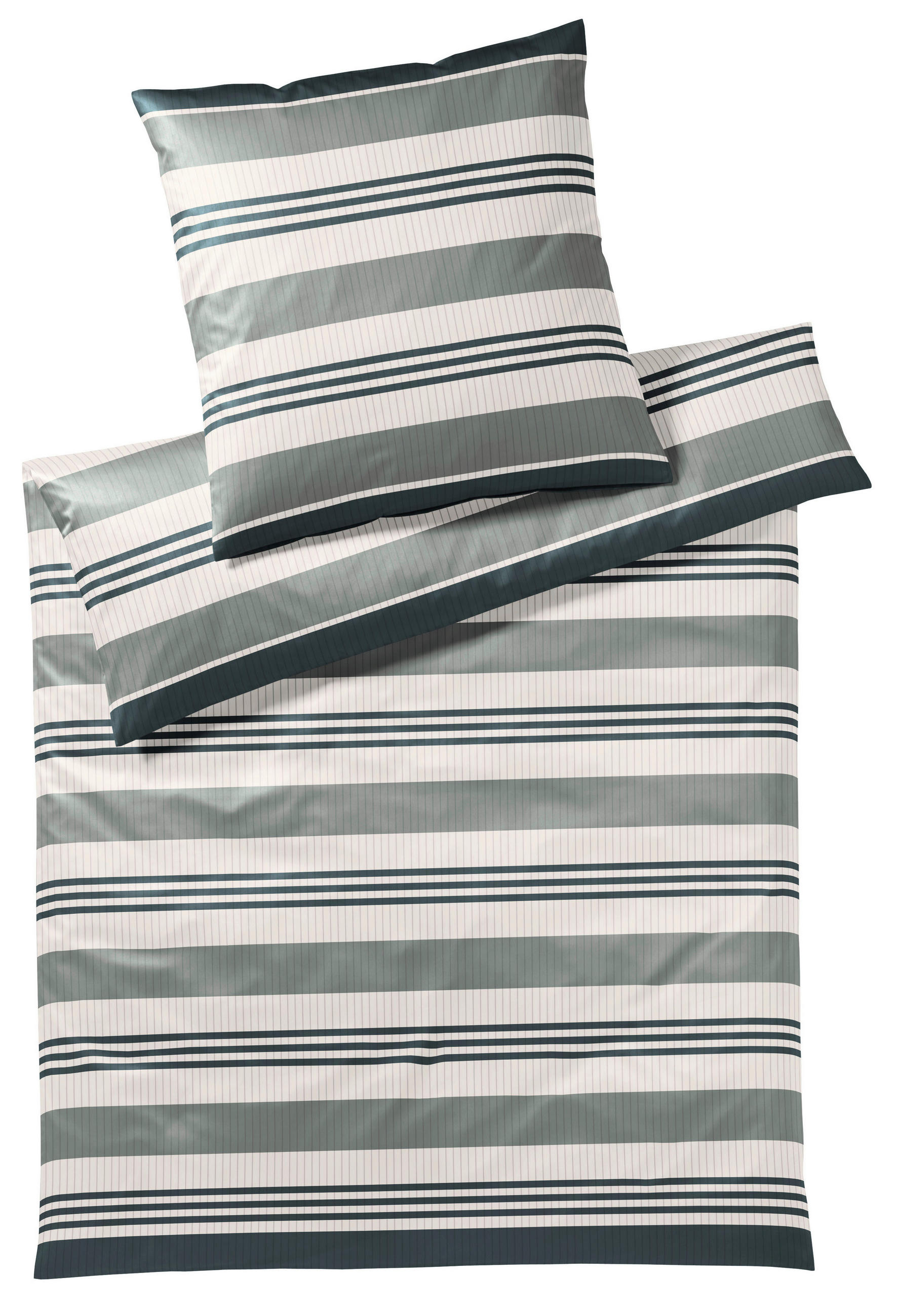 POVLEČENÍ, makosatén, šedá, zelená, 155/200 cm  - šedá/zelená, Basics, textil (155/200cm) - Yes for bed