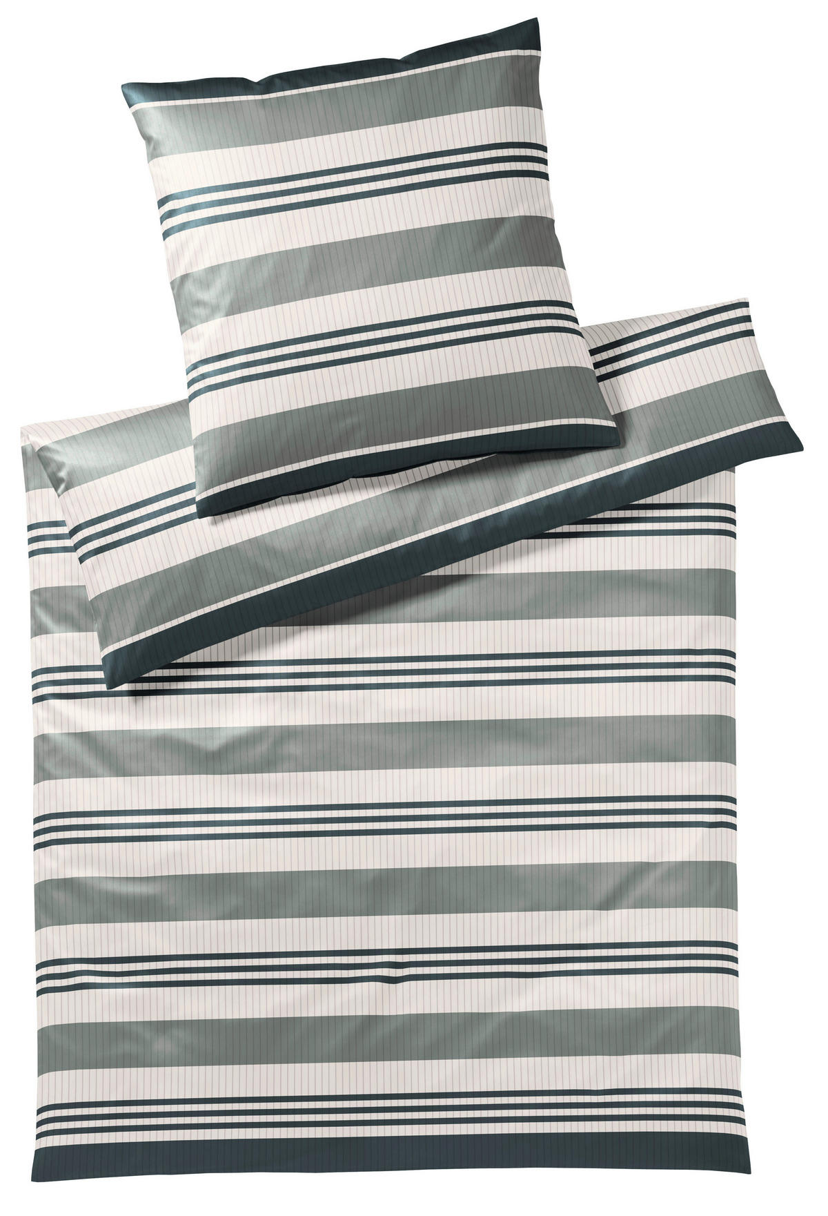 POVLEČENÍ, makosatén, šedá, zelená, 155/220 cm  - šedá/zelená, Basics, textil (155/220cm) - Yes for bed