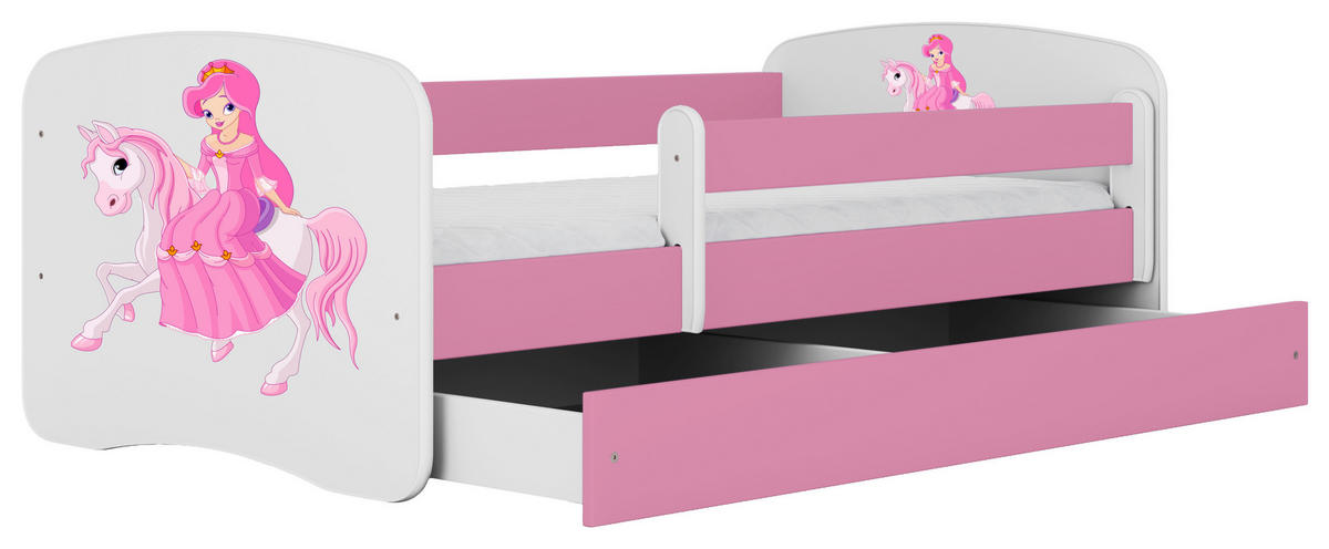 KINDER-/JUNIORBETT - Pink/Birkefarben, MODERN, Holz/Holzwerkstoff (80/160cm) - MID.YOU