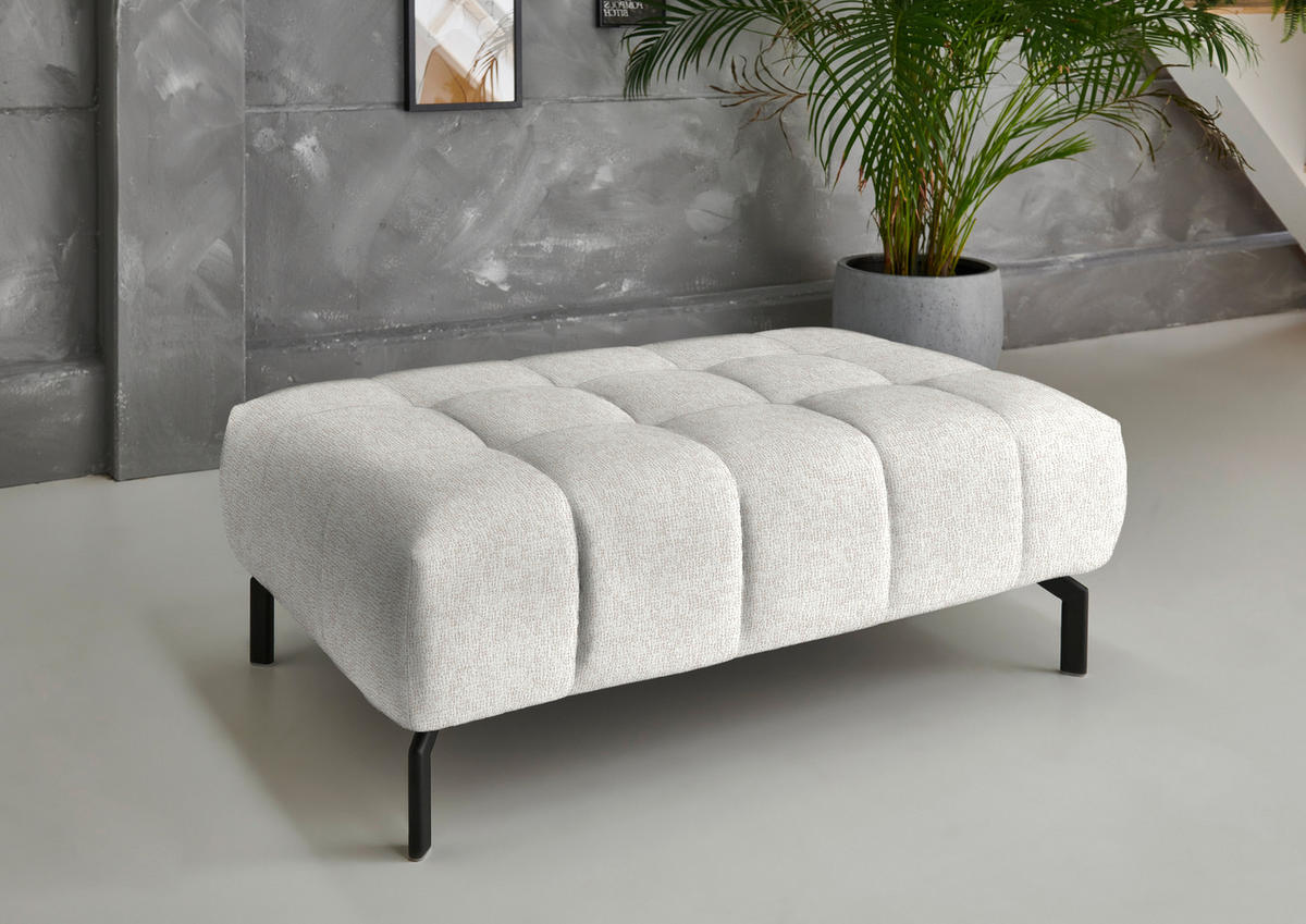 ECKSOFA in Chenille Beige  323/222 cm  - Beige/Schwarz, Design, Textil/Metall (323/222cm) - Beldomo Style