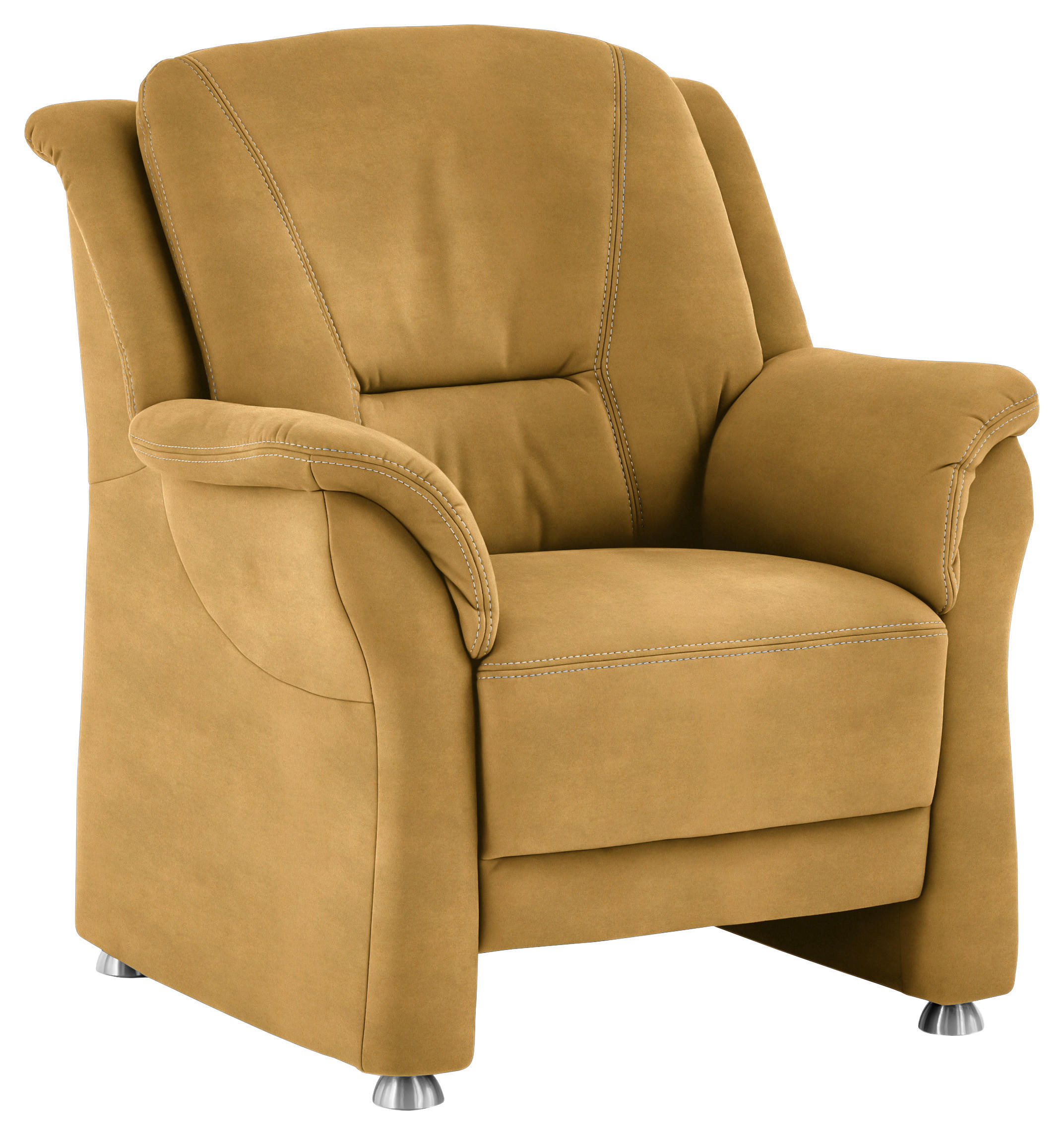 SESSEL in Mikrofaser Gelb  - Gelb/Beige, Konventionell, Textil/Metall (90/100/92cm) - Beldomo Comfort
