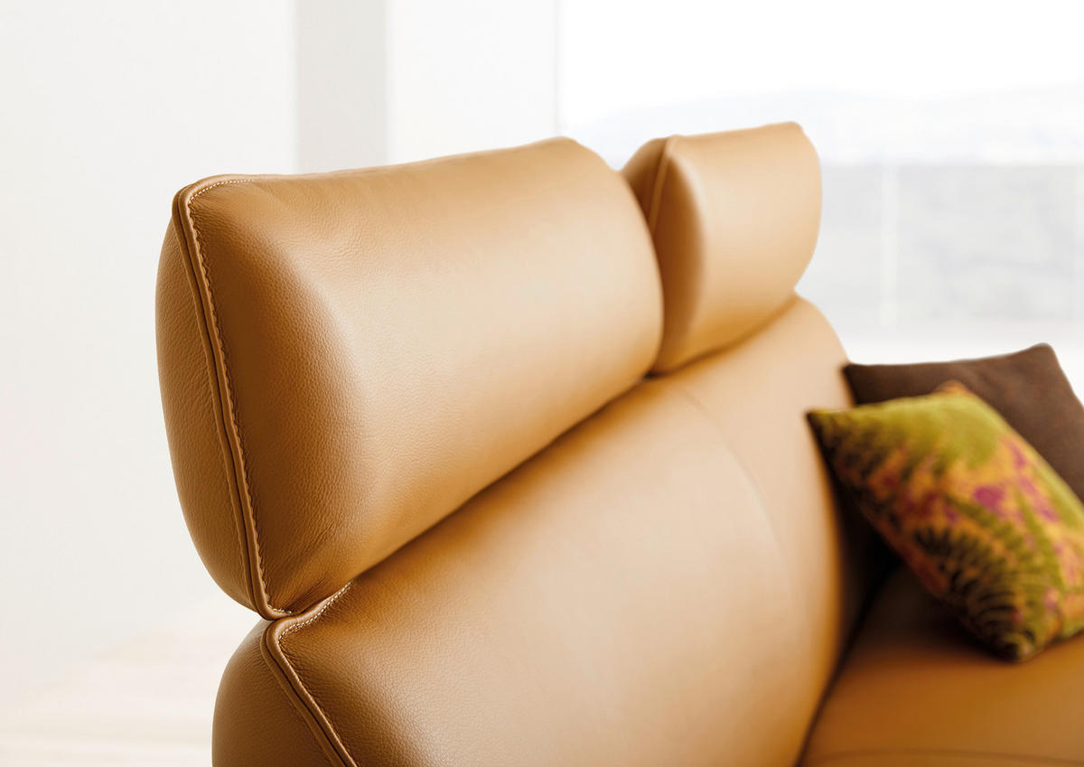 SITZBANK 213/107/78 cm Echtleder Bernsteinfarben Metall  - Beige/Bernsteinfarben, Design, Leder/Metall (213/107/78cm) - Koinor